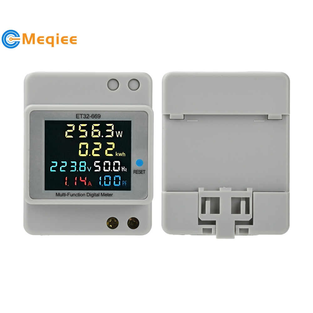 ET32-669 AC40.0-300.0V 100A DIN-Rail Mounted Digital Multi-Function Single-Phase Energy Meter แรงดัน