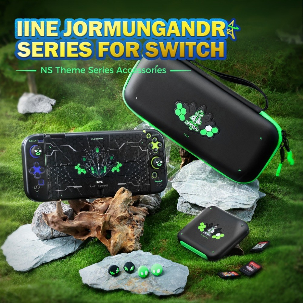 IINE Pokemon Legends: ZA Jormungandr Series สําหรับ Nintendo Switch OLED/NS / กระเป๋าเก็บของ & PC Protection Case & Magnetic Game Card Case & Thumb Grips Caps