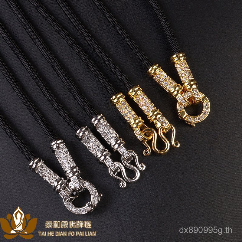 Micro-Inlaid Turtle Amulet Rope Thai Princess Gold-Plated Chain Quick Release Buckle Pendant Rope Am