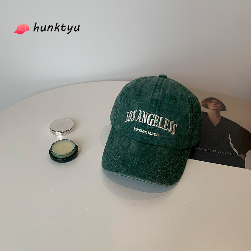 [COD] หมวกแก๊ป วินเทจ สไตล์เกาหลี หมวกเบสบอลผ้าฟอก ปักลาย Los Angeles เท่ๆ ใส่ได้ทั้งชายหญิง กันแดด ปรับไซส์ได้ รูปที่ 5