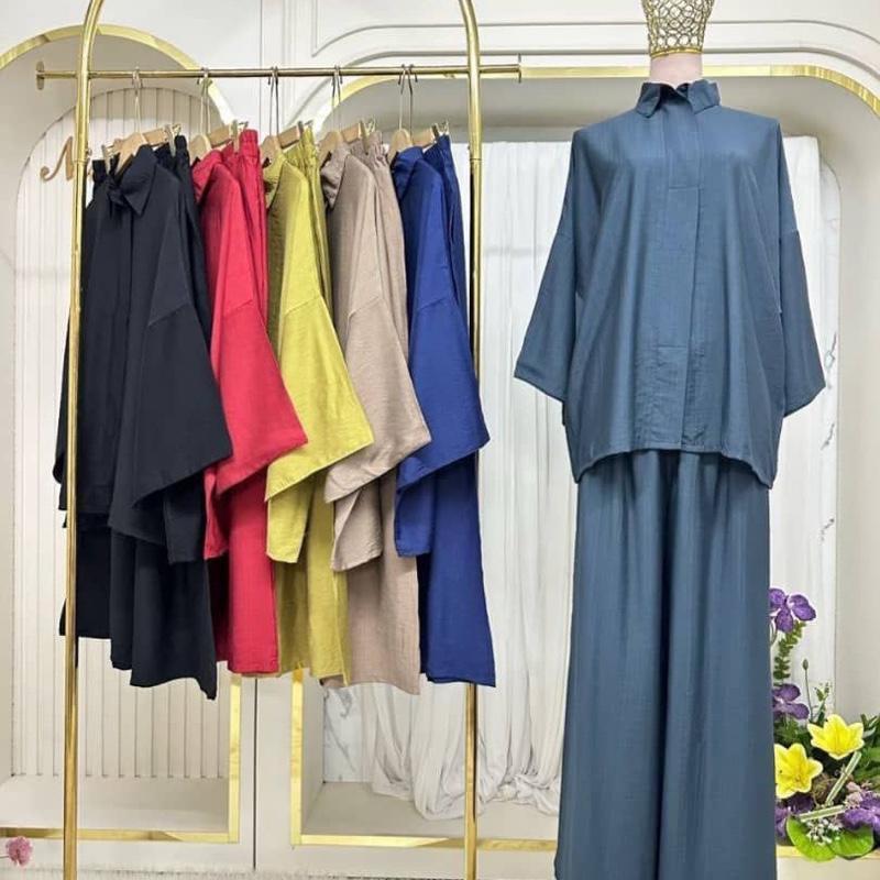 BAJU SET SELUAR LAURA BY LAQUE STORE / SET COTTON LINE FREESIZE P.216