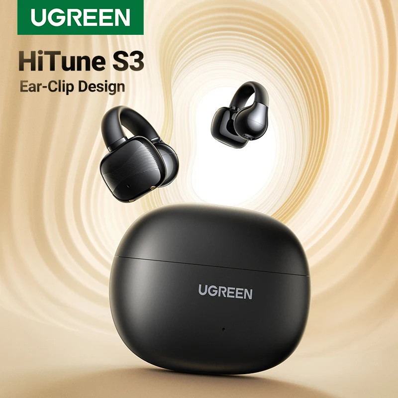 UGREEN หูฟังไร้สายแบบหนีบหูแบบเปิดหูฟังกีฬาบลูทูธหูฟังพร้อมไมโครโฟนพร้อมที่เกี่ยวหู
