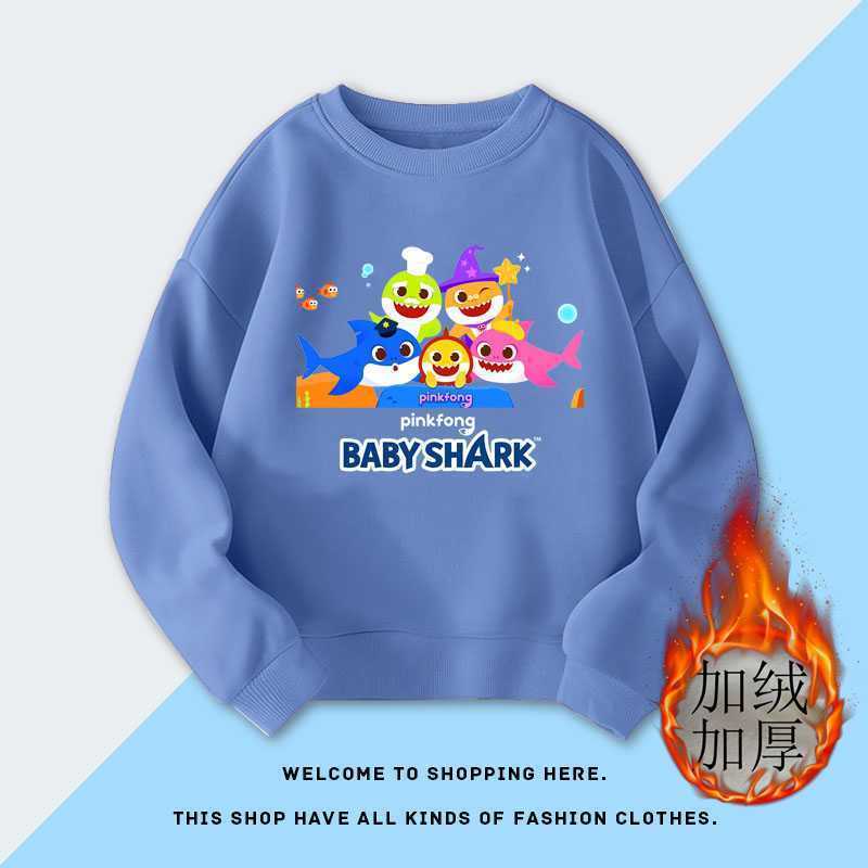 Baby Shark Baby Shark Family Bumper Fox เสื้อสเวตเตอร์เด็กฤดูใบไม้ร่วงฤดูหนาวชายหญิงเสื้อผ้าด้านบนเส