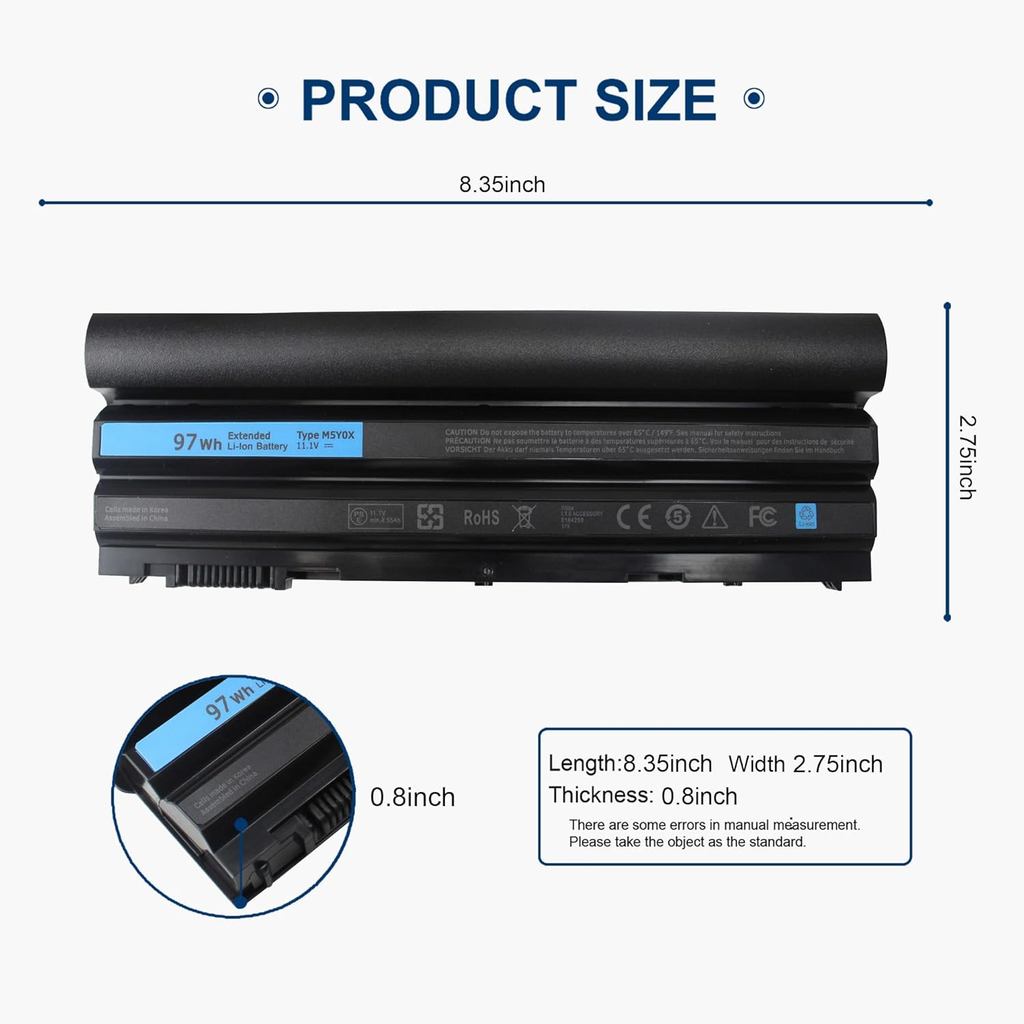 T54FJ 8858X 7FJ92 9 cell 97Wh Battery Compatible with Dell Latitude E6430 E6420 E5430 E6530 E6540 E6
