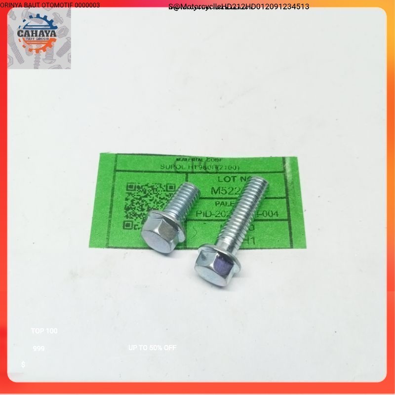 10 KEY BOLT 8 M6Bu12 M6Bu22 Original BOLT LENGTH 1.2 ซม.และ,2.2 ซม. พิเศษ BOLT $ รถจักรยานยนต์ 01 B1