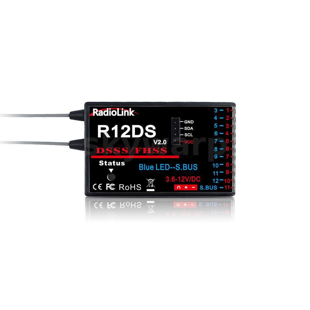 Radiolink R12DS V2.0 2.4G 12CH ตัวรับสัญญาณ DSSS FHSS Dual Spread Spectrum ป้องกันการรบกวนสําหรับ AT