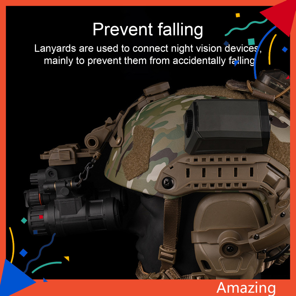 [AM] อุปกรณ์การมองเห็นได้ในเวลากลางคืนสายรัดหมวกกันน็อคต่อสู้ Mount Lanyard 360 องศาหมุนหมวกกันน็อค 