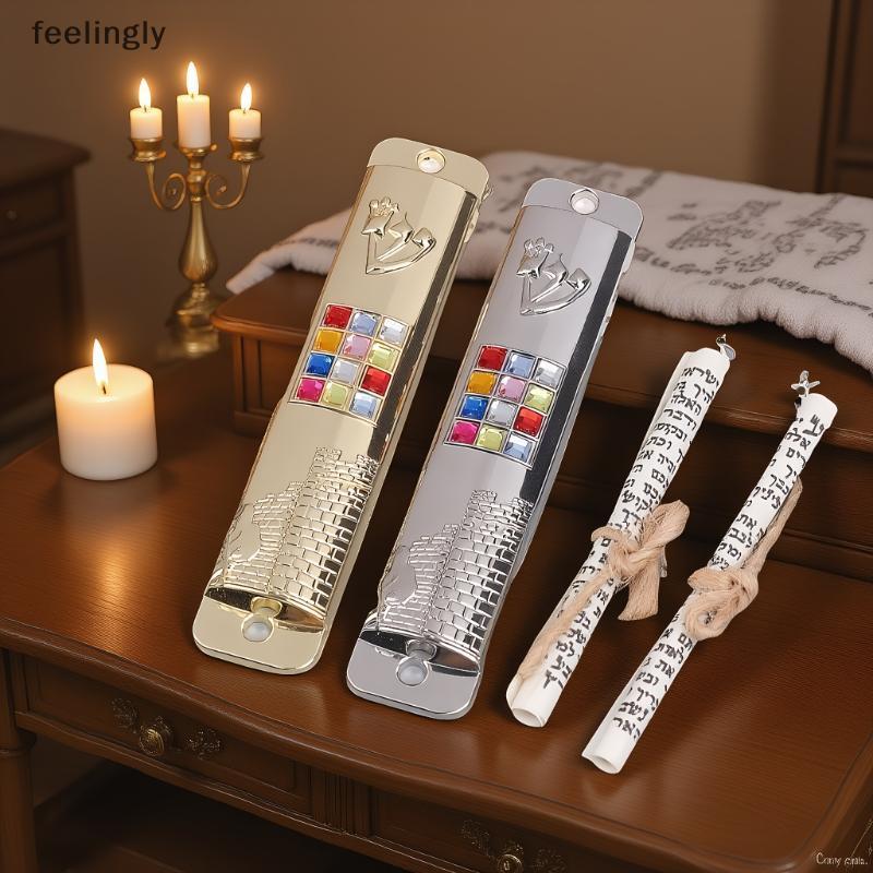 {S&H Aug} ประตู Mezuzah Blessing Jewish Home Decor ของขวัญ Hanukkah Decor ศาสนา Jerusalem Mezuza Cas