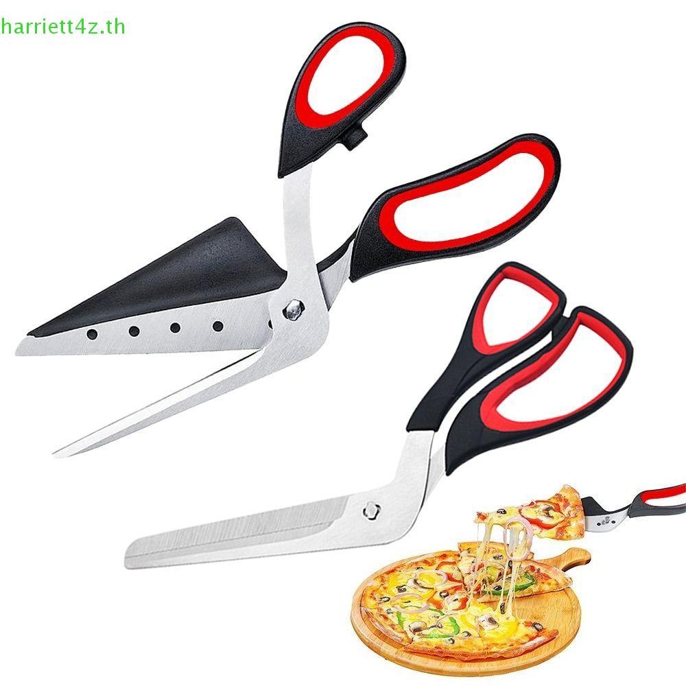JOLTO กรรไกรพิซซ่า, 2 in 1 ใบมีดสแตนเลสเครื่องตัดพิซซ่า, Sharp กรรไกรครัว Ergonomic Grip กรรไกรบาร์บีคิวที่ถอดออกได้ร้านอาหาร