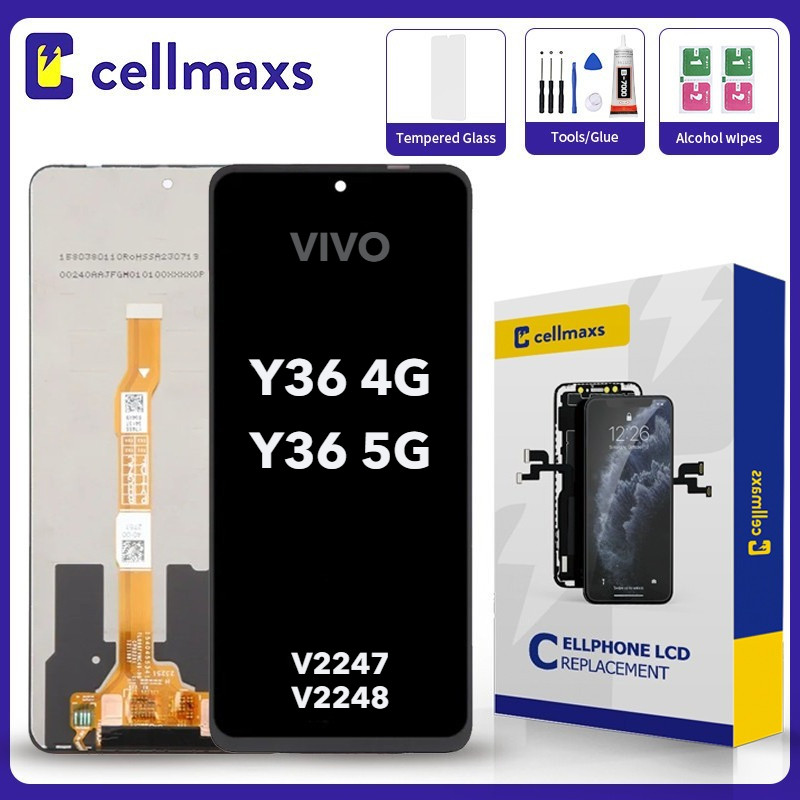 สําหรับ VIVO Y36 4G 5G V2247 V2248 LCD หน้าจอสัมผัสเปลี่ยนกรอบ