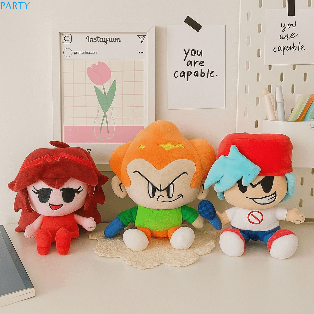 PARTY FNF Nene ของเล่นตุ๊กตา,ตุ๊กตาสัตว์การ์ตูน Pico Darnell ของเล่นตุ๊กตา, รอบของเล่นตุ๊กตานุ่มน่าร