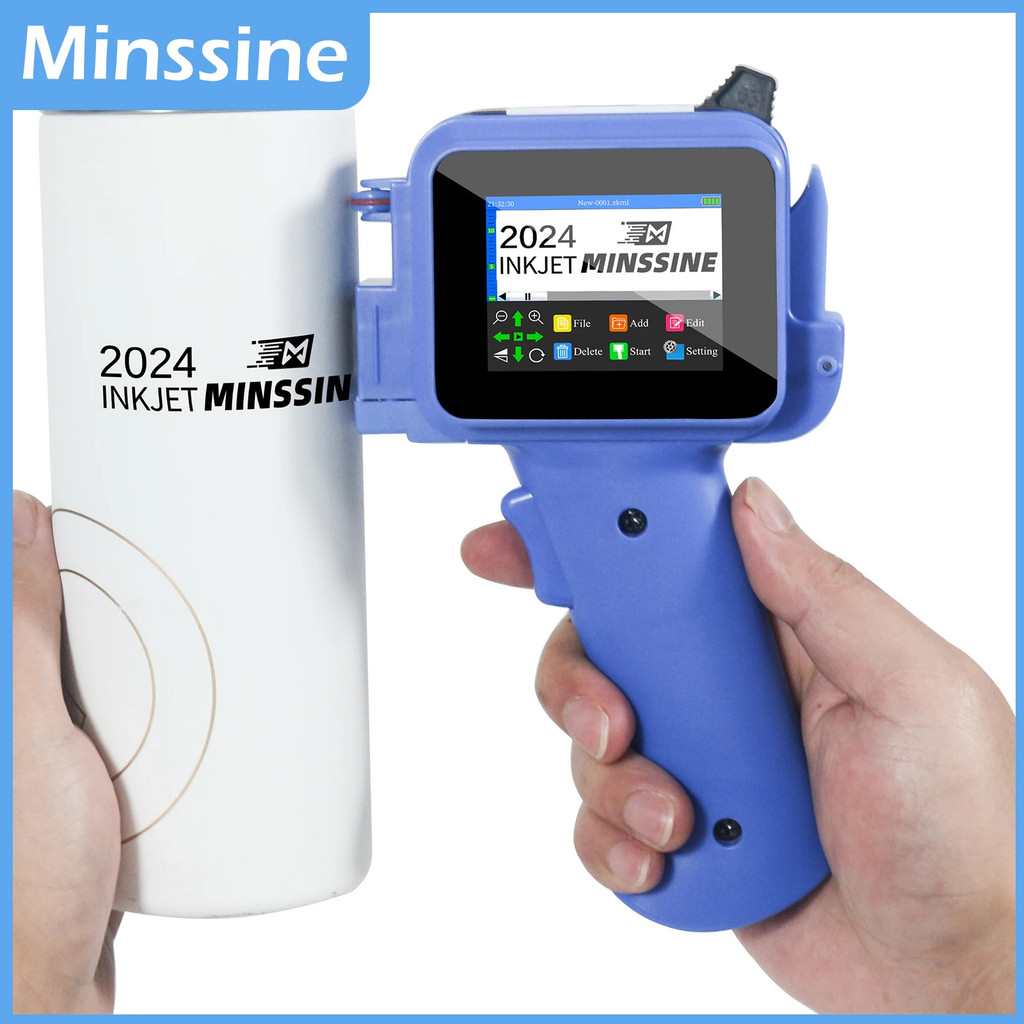ใหม่ Mini Handheld Inkjet Printer 12.7 มม.สําหรับ Qr Barcode Batch วันที่โลโก้ Expiry Date Coding Ma