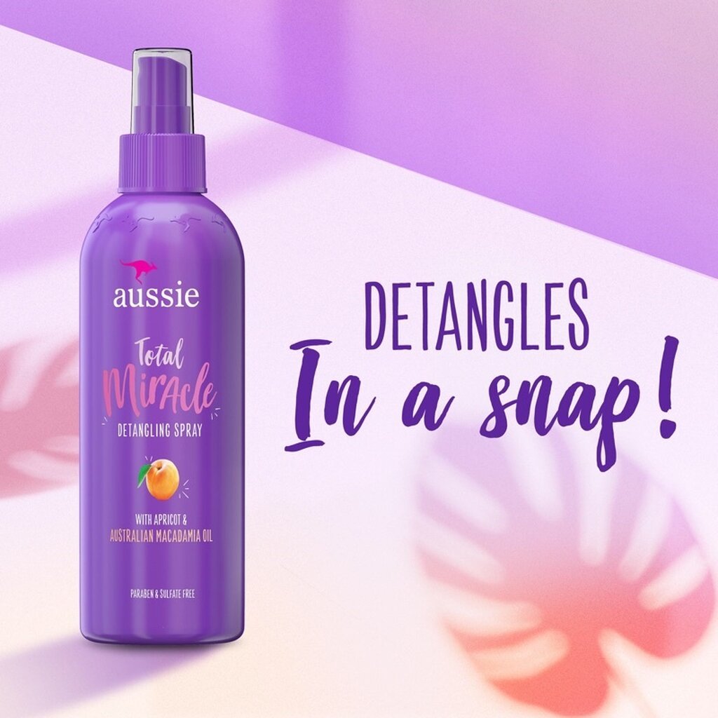 Aussie Total Miracle Detangling Spray, Paraben Free, 8 fl oz