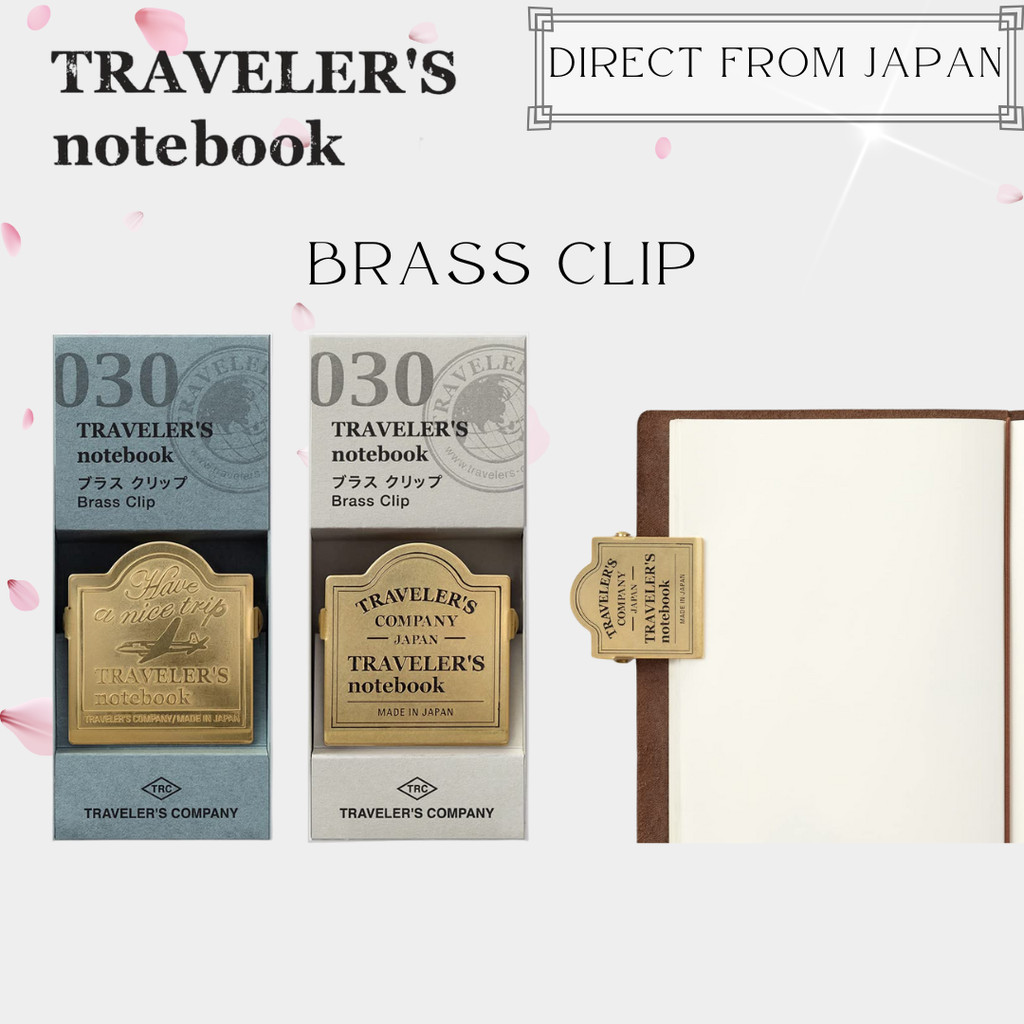 Brass Clip Traveler’s Notebook – Airplane / TRC Logo From Japan