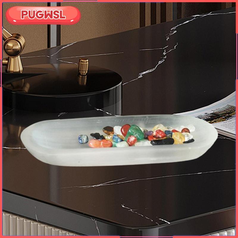[pugwsl] คริสตัลเซเลไนต์, แผ่นเก็บของ, ของขวัญ, ชิ้นกลาง, ตกแต่งบ้าน, ชามทําความสะอาด,