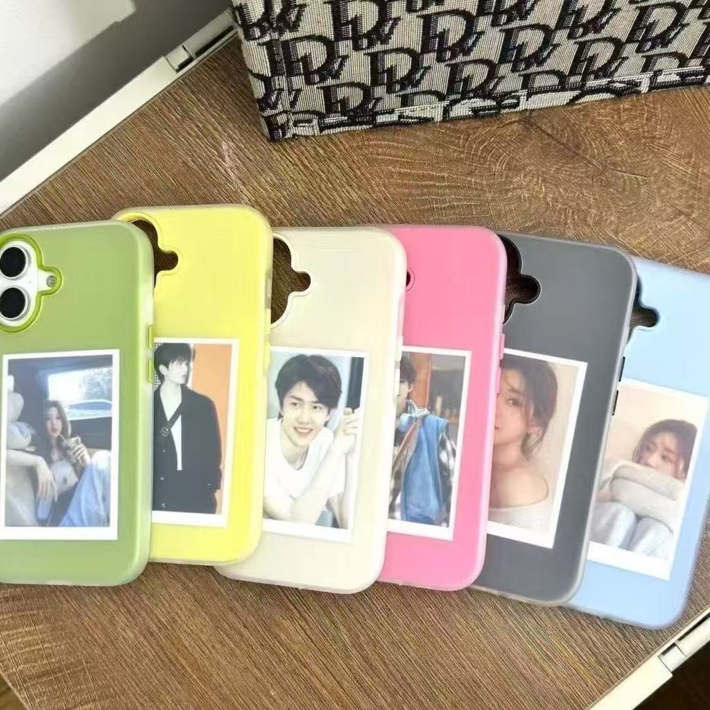 wow🔥ฟรอสต์แมทท์ 2-in-1 สีแคนดี้ เข้ากันได้สำหรับ เคสไอโฟน11 เคส iphone 17 16 Pro Max 7Plus XR 12 13 14 15 สีชมพูสวยงามV