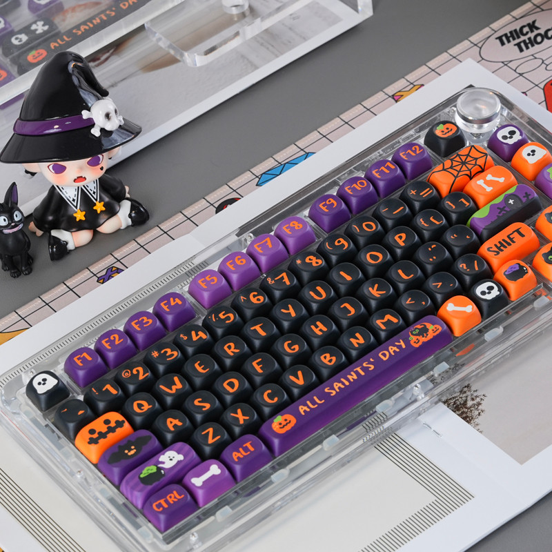 MOA Profile Custom Cool Keyboard Keycaps ฮาโลวีน Dye Sublimation PBT Keycaps สําหรับคีย์บอร์ดแบบกลไก