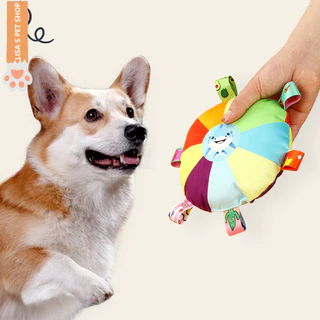 จานร่อนขนนุ่มสุนัข 🐾 ของเล่นส่งเสียงสำหรับสุนัข ฝึกสุนัข ทนกัด เหมาะสำหรับ