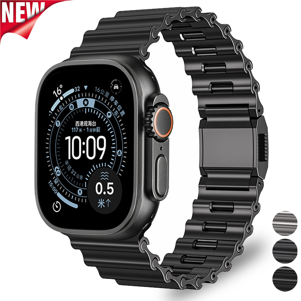 สายสแตนเลสสําหรับ iWatch Ultra 3 2 49 มม.Series 11 10 46 มม.ธุรกิจหรูหราสําหรับ Iwatch 9 8 7 6 5 SE 3 44 มม.45 มม.