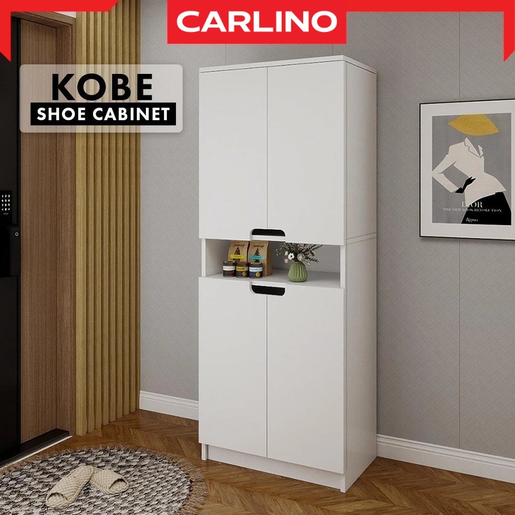 พร้อมส่ง!! KOBE ตู้เก็บรองเท้า ชั้นวางรองเท้า ตู้รองเท้าไม้ วางของได้ ระบายอากาศได้ดี ไม่อับ/ KOBE Shoe Cabinet