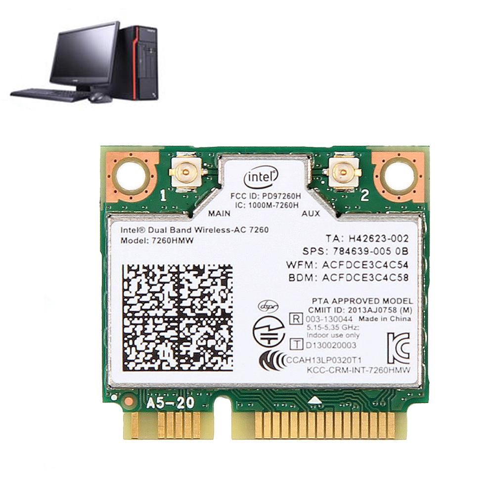 Dual Band Intel 7260 Ac 7260hmw 867mbps Wireless Wifi Pci-e Dual Network Band 5g การ์ด Mini C3