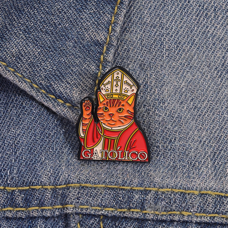 Gatólico Cat Bishop เข็มกลัดสัตว์น่ารัก สร้างสรรค์ รูปที่ 7