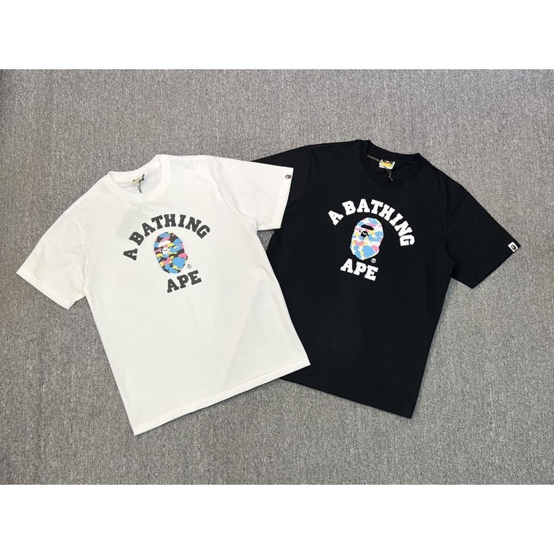 เสื้อยืดผ้าฝ้ายพิมพ์ลาย Camo College ของ BAPE AAPE ปี 2025 พร้อมส่ง 100% | Classic Street