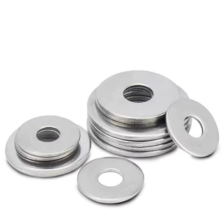 แหวนอีแปะ แหวนรอง สแตนเลส 304 ขนาด M5/M6/M8 Flat Washer Stainless Steel 304 DIN125. [DYA]