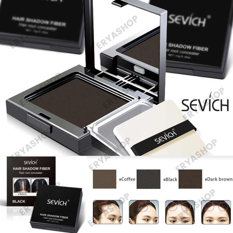 Erya Sevich 12g 1PC 3 สี Hair Shadow Fiber Face Contour ฟองน้ํารากผมคอนซีลเลอร์ Hair Line Powder กัน