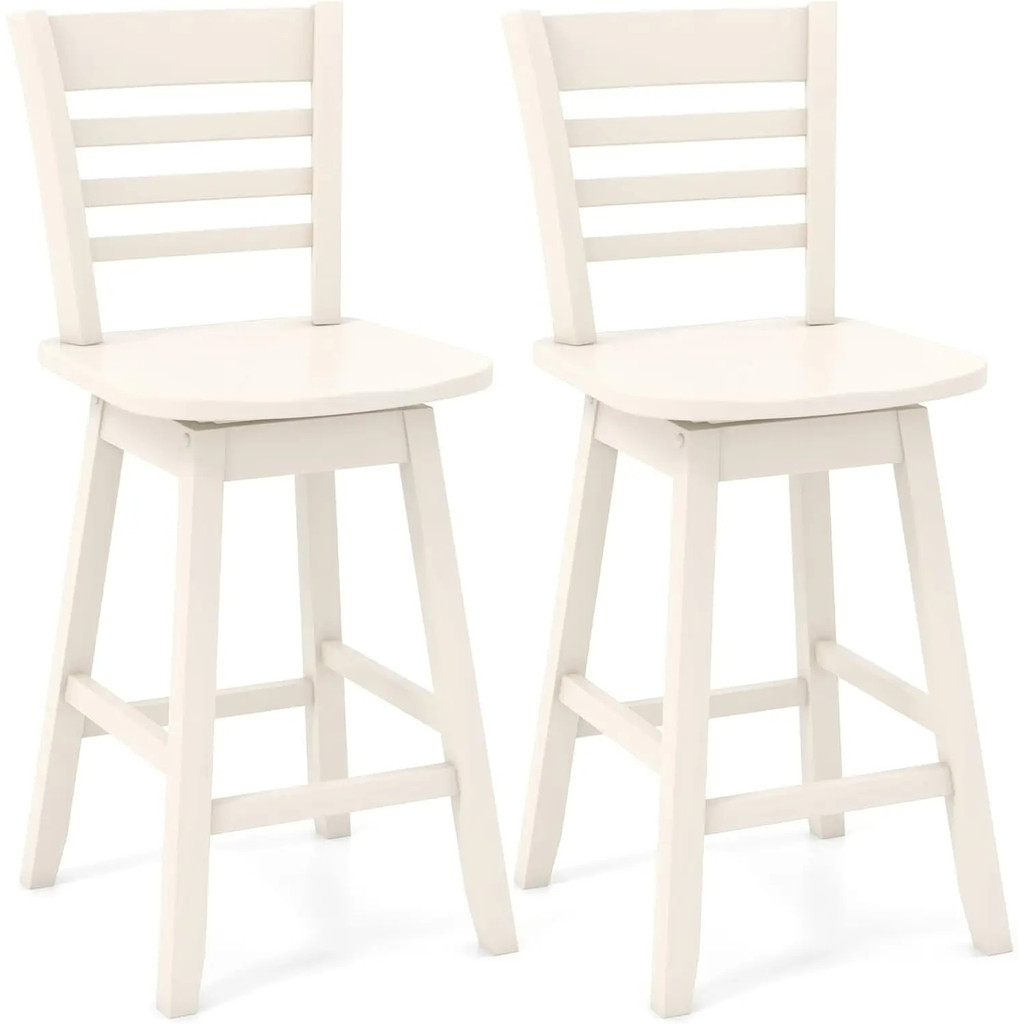 เก้าอี้บาร์ คอสเวย์ ยอดนิยม ชุดเก้าอี้บาร์ทรงสูงเคาน์เตอร์แบบหมุนได้ 2, 24.5 นิ้วพร้อมพนักพิงกลวงและ