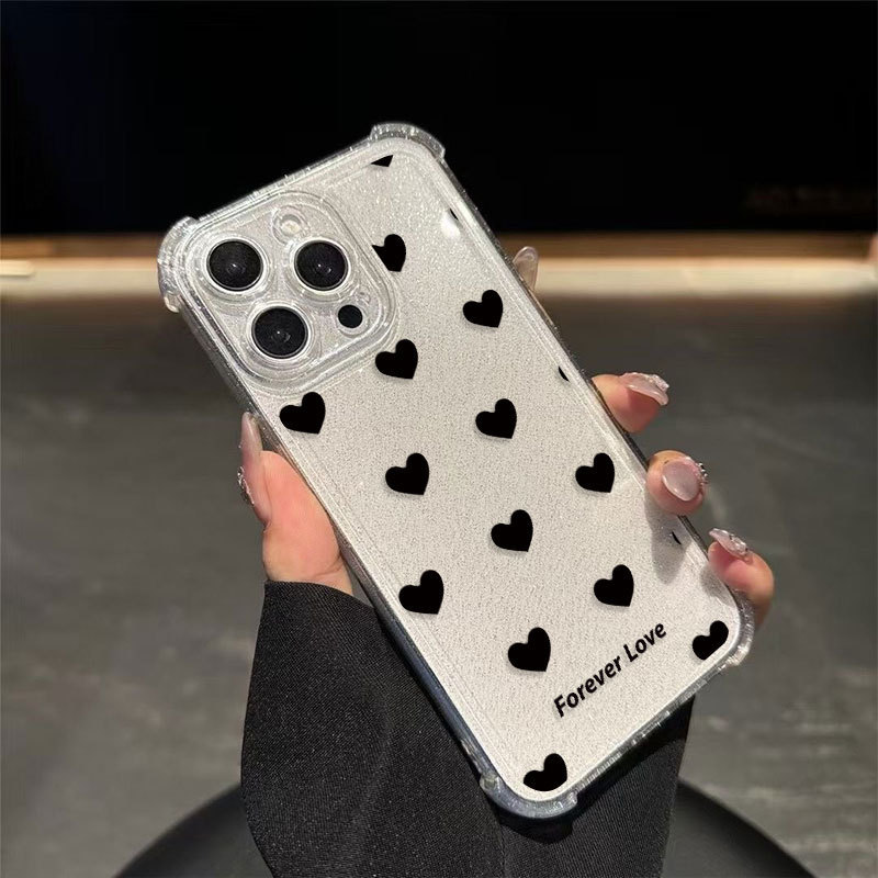 🔥ส่งจากไทย🔥 กันกระแทก เข้ากันได้สำหรับ เคสไอโฟน11 เคส iphone 18PROMAX 17 Pro Max 16 7Plus XR 12 13 14 15 โบว์และหัวใจ