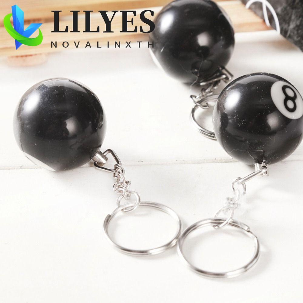 LILYES บิลเลียด พวงกุญแจ เครื่องประดับ ของขวัญ แฟชั่น เรซิ่น Ball Round Ball Bag Accessories No. พวง