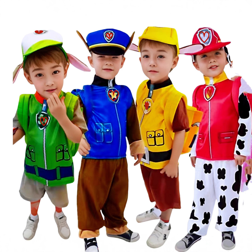 PAW Patrol ทีมสุนัขเด็ก COS เสื้อผ้าการแสดงบนเวที Patrol Qimao