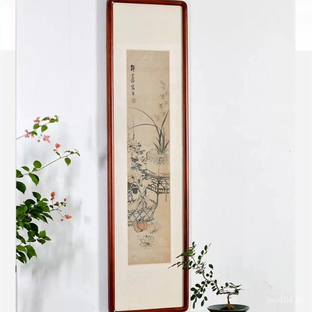 การประดิษฐ์ตัวอักษรและภาพวาดวอลนัทสีดําที่ทําด้วยมือที่เรียบง่ายใหม่สไตล์จีนกรอบรูปบรรจุภัณฑ์สไตล์จี