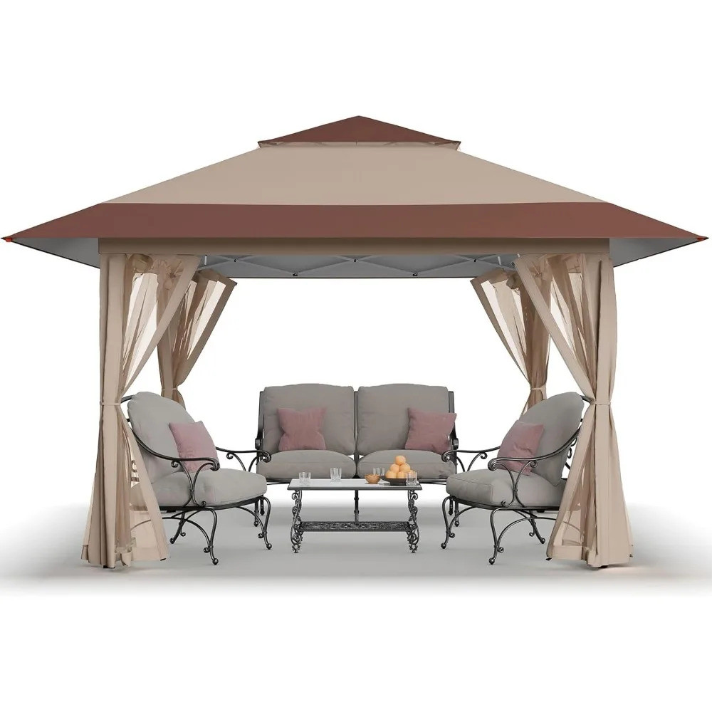 Pop Up Gazebo, เต็นท์หลังคา, Gazebos การกวาดล้าง - Gazebo กลางแจ้งสําหรับเฟอร์นิเจอร์ Backyard & Pat