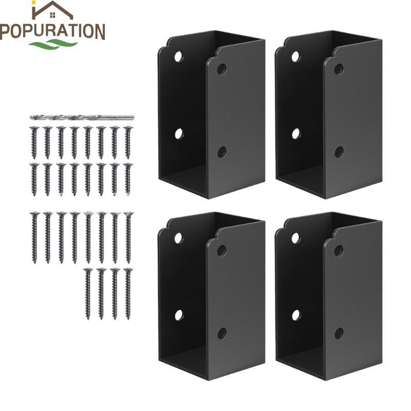 POP 4 ชิ้น Universals Deck Railing สนับสนุนวงเล็บ Pergolas วงเล็บตัวเชื่อมต่อ