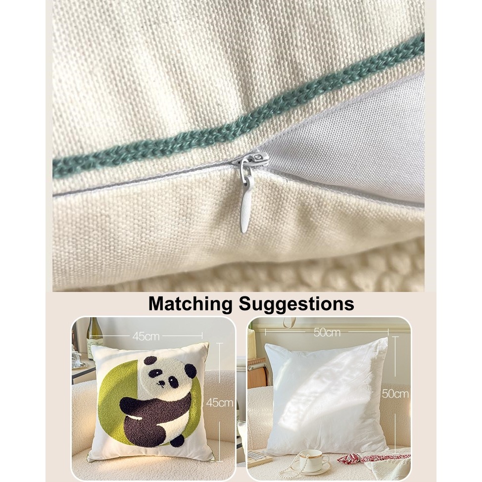 ปลอกหมอนปัก 3D ผ้าขนหนูเย็บปักถักร้อยสีสัน Pillowcover ปลอกหมอนอิงโซฟา ตกแต่งบ้าน - รูปที่ 5