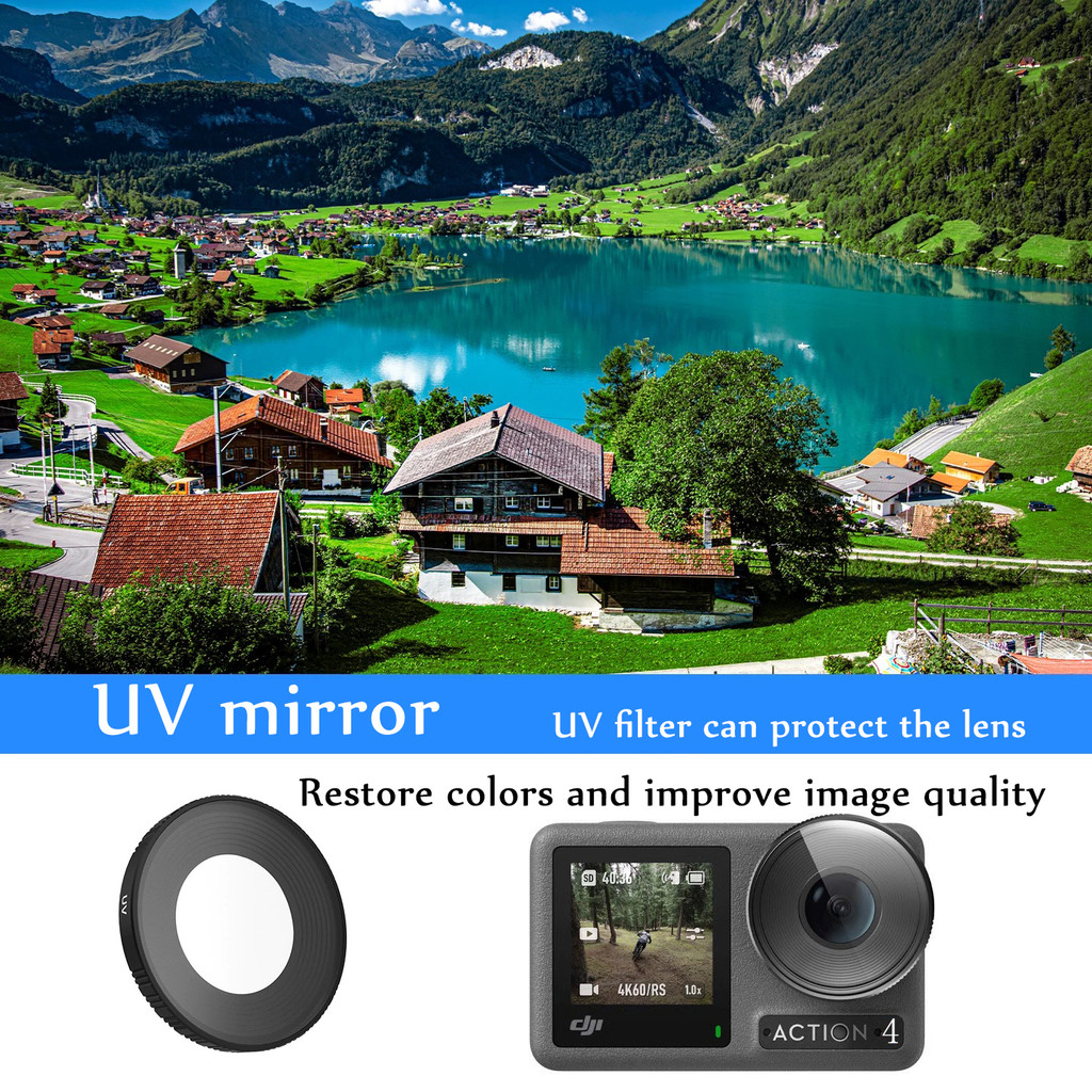 เหมาะสำหรับกล้องการกระทํา DJI Action 4/5pro เลนส์ป้องกัน UV / ND8 กรองลดแสงอุปกรณ์เสริมเลนส์ถอดได้