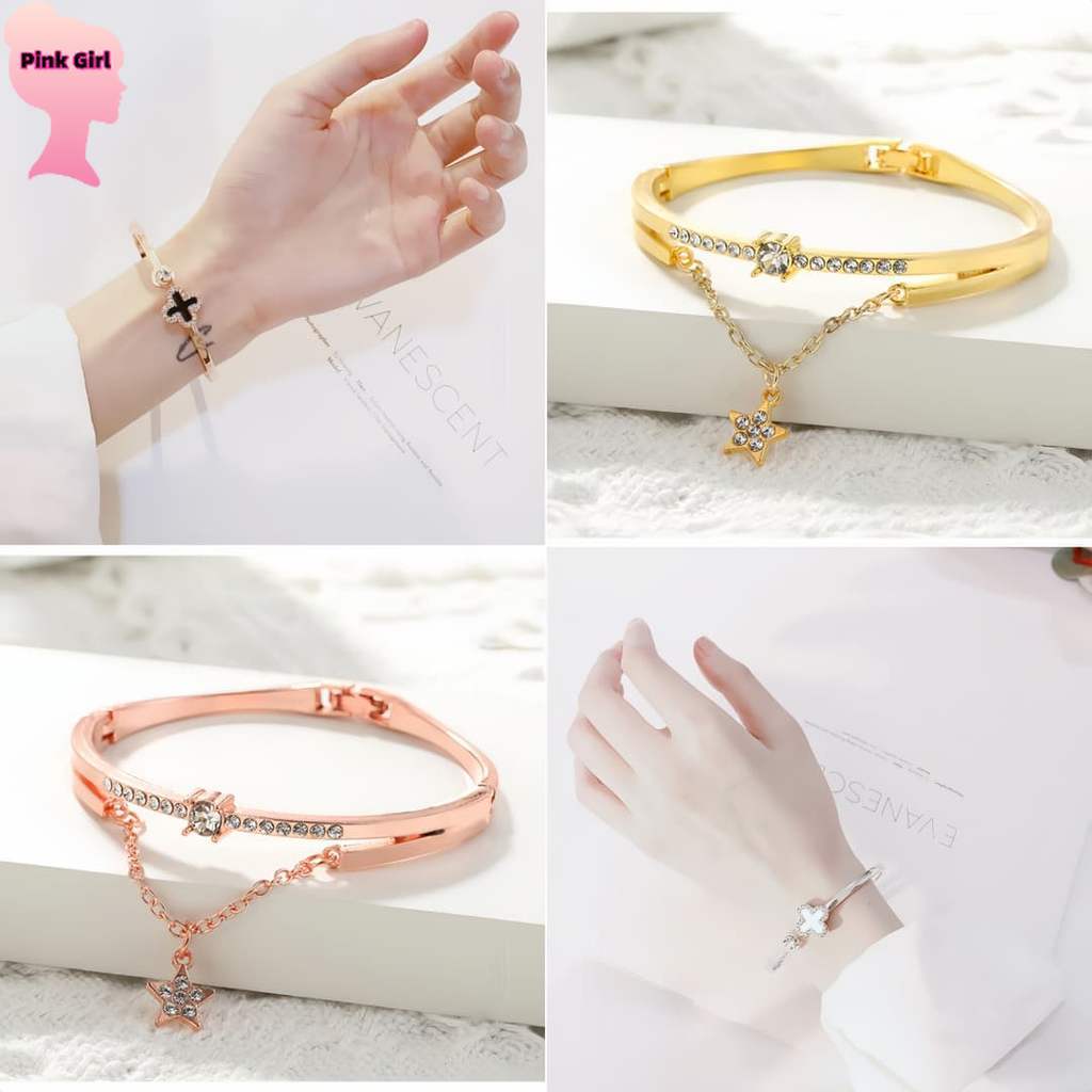 💋Pink girl💋​Nov สร้อยข้อมือ ดอกไม้&จี่รูปดาว หลากหลายรูปแบบ เครื่องประดับแฟชั่น ความหรูหรา'BRL-3/BRL-4