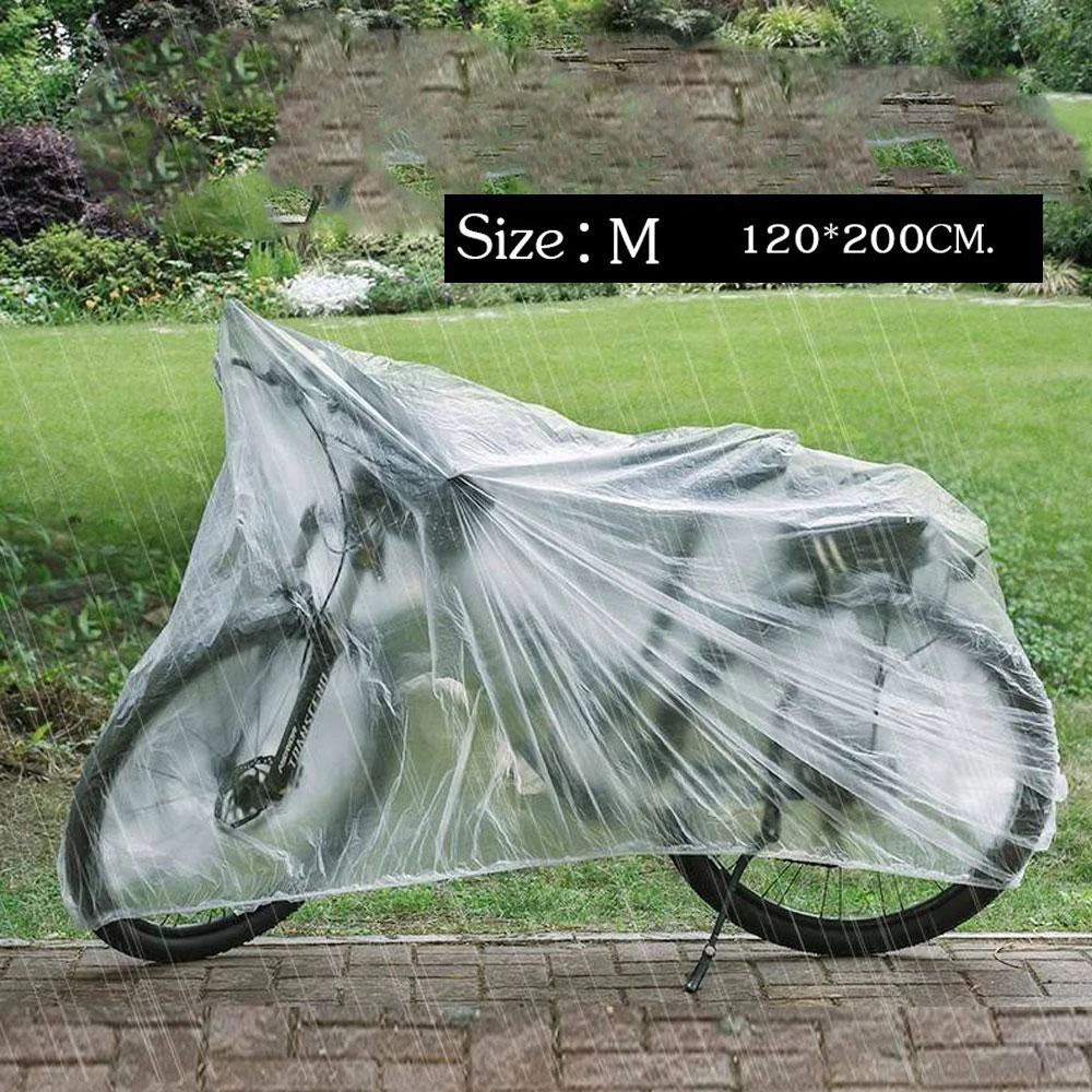 พลาสติกคลุมรถมอไซ Bigbike ทัวริ่ง ขนาดใหญ่  แบบใส ที่คลุมรถมอไซ หนา เหนียว ยืดหยุ่น มียางรัดกันปลิว ไซส์ใหญ่ XL (XX102) thumbnail 6