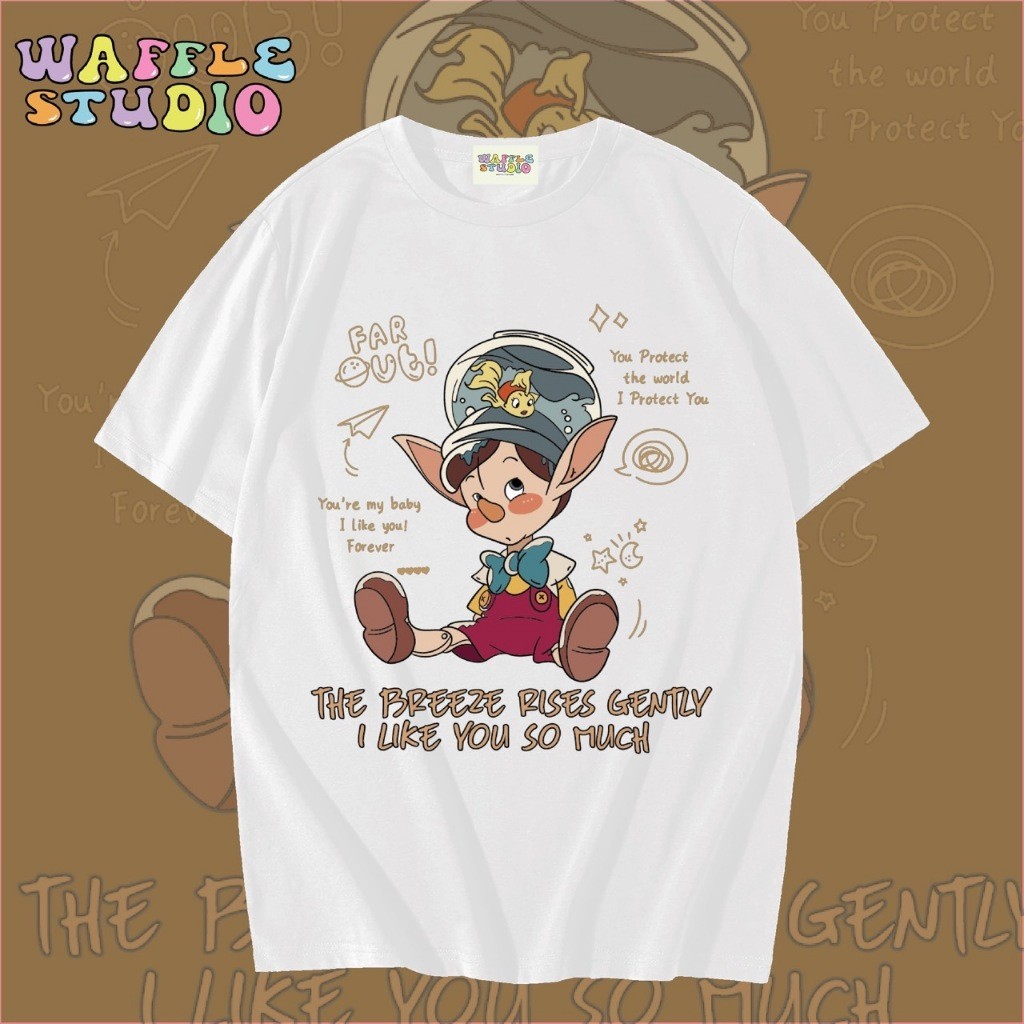 [ ส่งฟรี 🔥 ] WS1512 เสื้อยืดโอเวอร์ไซส์ ผ้าคอตตอนเสื้อยืดเกาหลี เสื้อยืด  WAFFLE STUDIOS-5XL