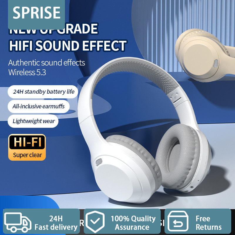 SPRISE DR10 หูฟังบลูทูธ หูฟังไร้สายพร้อมไมโครโฟน 3D สีสัน HD Call เกมกีฬาพับได้