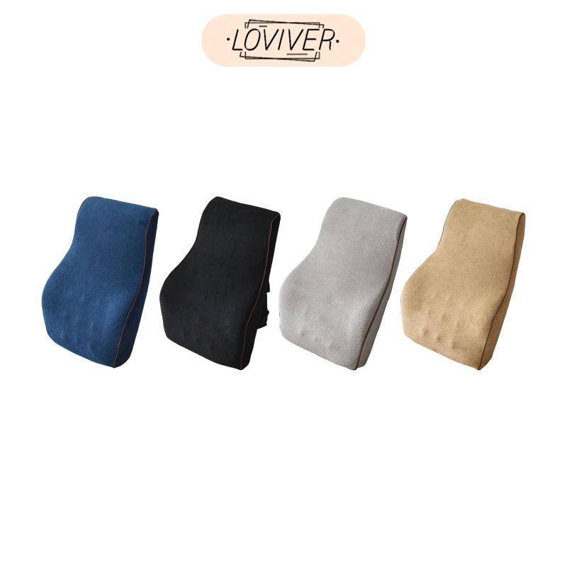 LOVIVER หมอนรองรับตามหลักสรีรศาสตร์เบาะรองหลังสําหรับเก้าอี้สํานักงานรถยนต์ซักได้เมมโมรี่โฟมระบายอากาศพร้อมสายรัดปรับระดับได้