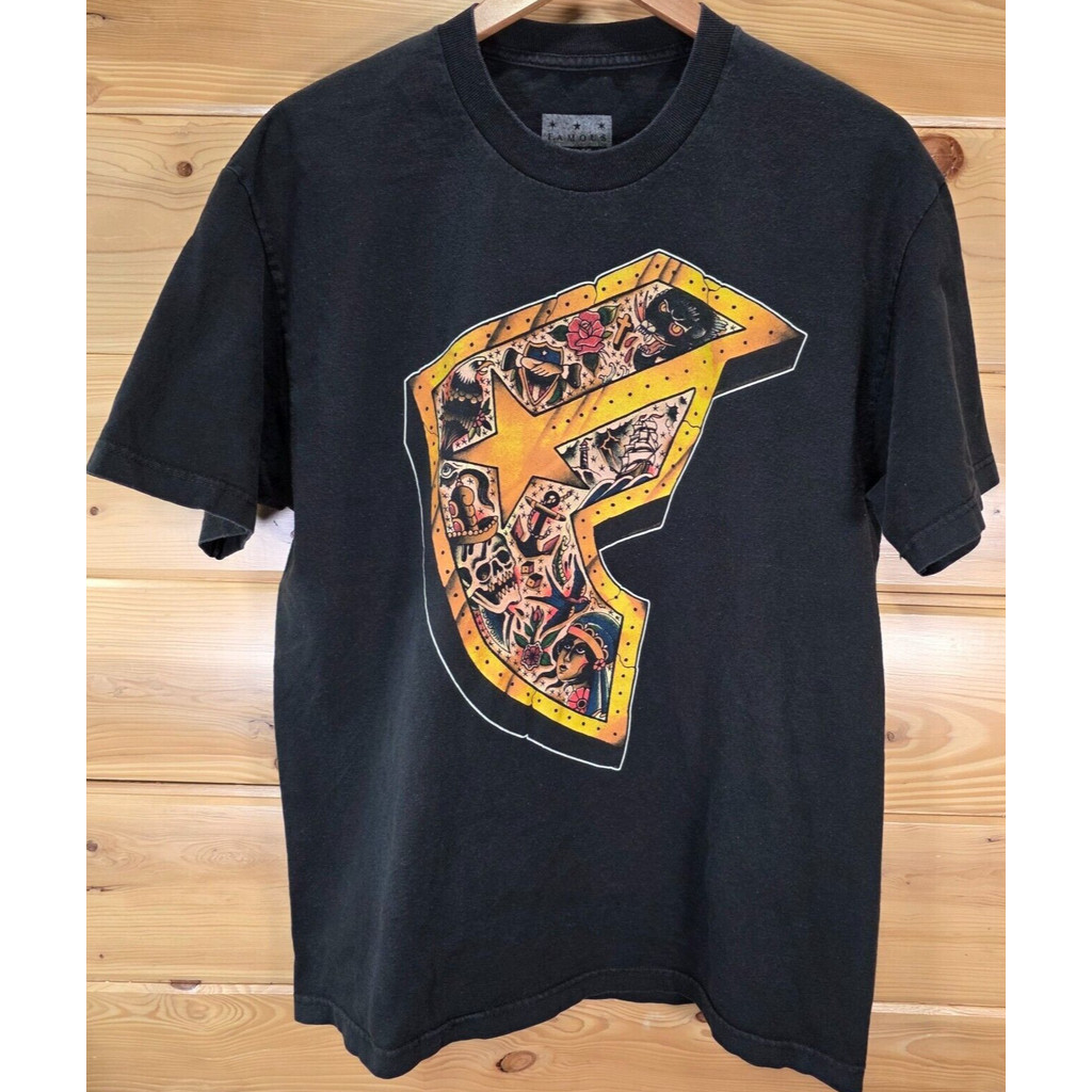 ED hardy ผ้าฝ้าย 100% True Religion คนดังพิมพ์เสื้อยืดผู้ชายผู้หญิงสไตล์เดียวกัน Y2K ฤดูร้อนใหม่ Top