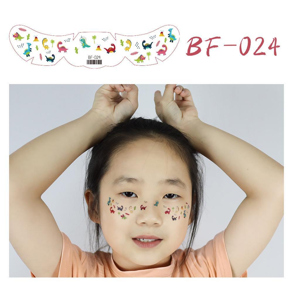 สติ๊กเกอร์ลายสักชั่วคราวสำหรับเด็ก แบบการ์ตูน ผีเสื้อ ผลไม้ และไดโนเสาร์ ใช้สำหรับแต่งหน้าและเล่นสนุก - รูปที่ 4