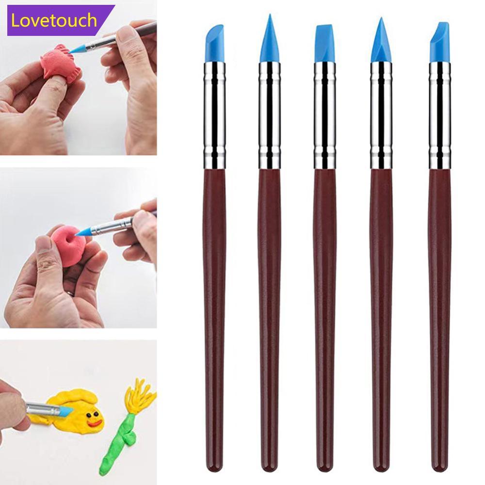 LOVETOUCH 5 ชิ้น/เซ็ตเครื่องปั้นดินเผาดินนุ่มลายนูนปากกาประติมากรรมพลาสติก Craft Texture เครื่องมือต