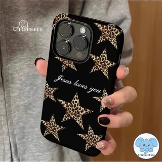 เคสไอโฟน16 สำหรับ IPhone 17 AIR 15 13 16 11 12 14 Pro Max XR XS X Max 15 14 7 8 Plus เคสพื้นผิวมันวาวลายเสือดาววินเทจ