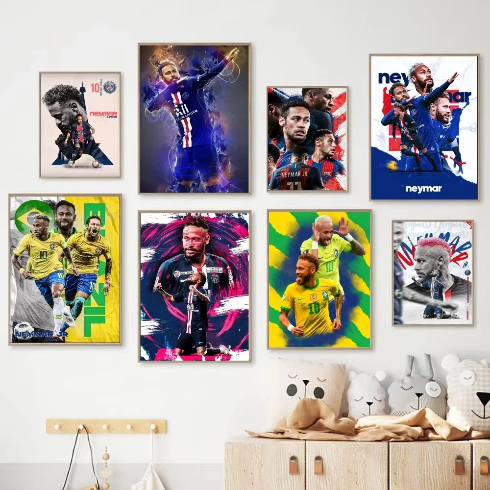 โปสเตอร์ไม้ ฟุตบอล Star โปสเตอร์ Neymar โปสเตอร์วินเทจ ฟุตบอล worldcup fifa cr7 walldecor