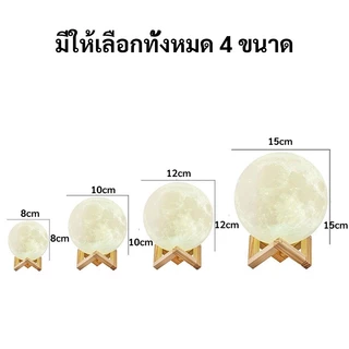 🔥พร้อมส่ง🔥โคมไฟดวงจันทร์ โคมไฟตั้งโต๊ะแบบชาร์จ table lamp 8-15cm ปรับความสว่าง2ระดับ โคมไฟตกแต่งห้อง โคมไฟพกพา โคมไฟ
