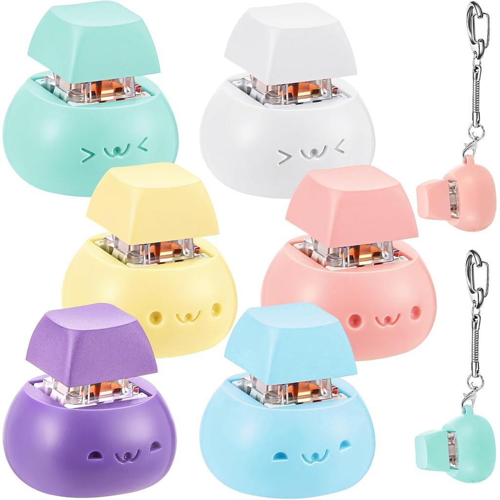 Taiyin Keyboard Toy Clicker Keyboard Fidget Keychain Decompression Toy Button Stress Relief Gift for